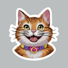 Obraz premium Cat sticker vector design