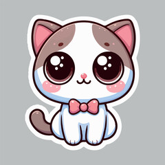 Cat sticker vector design