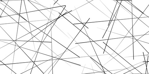 Random chaotic lines. Abstract geometric pattern. Outline monochrome texture. Vector stripe, lines. Chaotic line pattern.