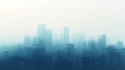 Obraz premium Abstract Urbanity: Minimalist Cityscape in Digital Reduction Showcasing Geometric Shapes and Soft Gradients