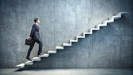 of a person climbing up a staircase representing career growth
