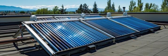 Installation of thermosyphon solar water heaters on a rooftop