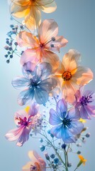 Obraz premium Digital dream garden flower decoration abstract graphic poster background