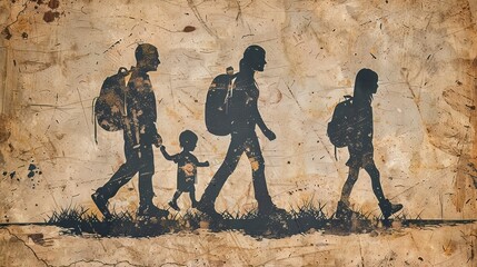 Fototapeta premium Mother boy student walk school
