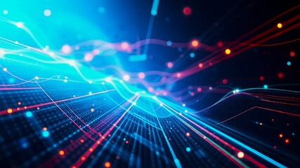 Obraz premium Technology Network Background. Modern technology circuit board texture background design. Digital wallpaper. 