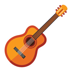 Fototapeta premium acoustic guitar isolated on white background