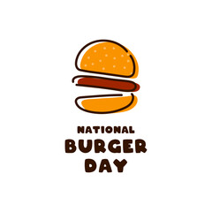 National Burger Day. White background. Flat design vector.