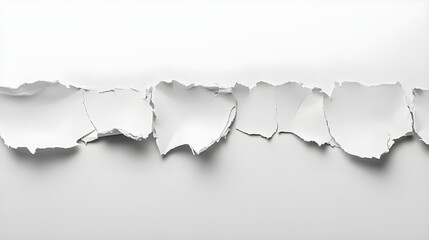 Obraz premium Torn White Paper with Jagged Edges.