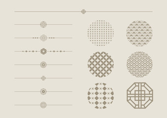Vector illustration of Korean traditional patterns.
