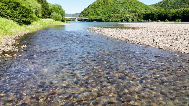 長良川の水面　2024年5月　／　Nagara River 
water surface 