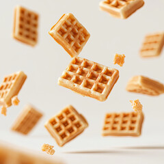 waffles floating in the air