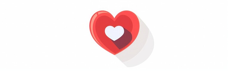 Red Heart with White Heart - Symbol of Love and Affection