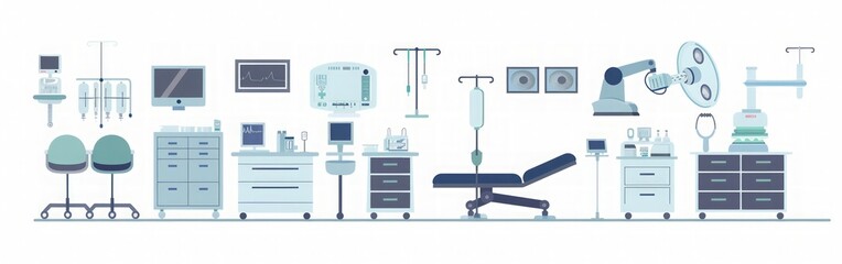 Modern Medical Room Interior with Advanced Equipment