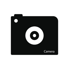 Flat illustration of vector icon on white background, camera photography icon.