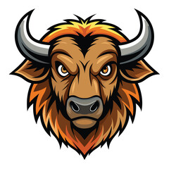 buffalo head logo illustration