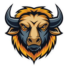 buffalo head logo illustration