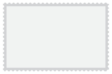 white blank postage stamp frame vector with zigzag border