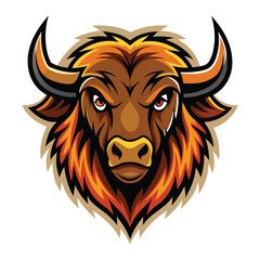 buffalo head logo illustration