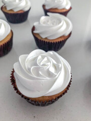 White vanilla and dark chocolate handmade cupcakes