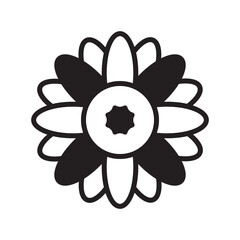 Marigold Flower Solid Black