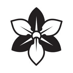 Fototapeta premium Orchid Flower Solid Black