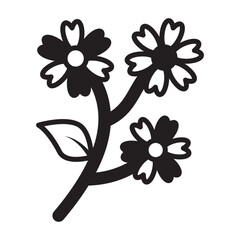 Marigold Flower Solid Black