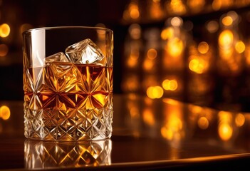 luxurious whiskey glass overflowing rich amber liquid capturing essence opulence refinement, luxury, drink, crystal, spirits, cocktail, aesthetics