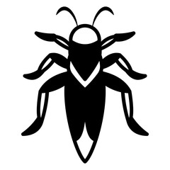 Grasshopper Insect Solid Black