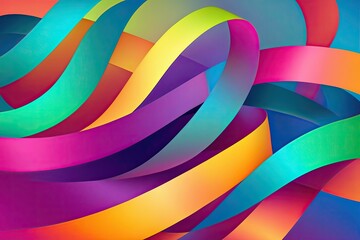 Obraz premium Bright Abstract Twisted Ribbon Background with Gradient Wave Design