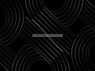 Abstract shining circle lines on black background. Geometric line art design. Modern shiny black lines. Futuristic technology concept. Suitable for posters, covers, banners, brochures, websites, etc.