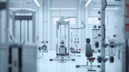 Fototapeta premium Modern Gym Interior With Weight Machines