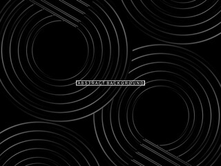 Abstract shining circle lines on black background. Geometric line art design. Modern shiny black lines. Futuristic technology concept. Suitable for posters, covers, banners, brochures, websites, etc.