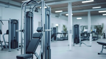 Fototapeta premium Modern Gym Interior with Fitness Equipment