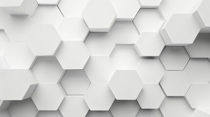 Naklejka premium Abstract hexagon paper, white background, light and shadow.