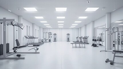 Modern Gym Interior with Fitness Equipment