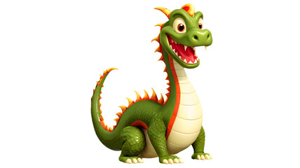 Fototapeta premium green dragon cartoon on transparent background, png, cutout
