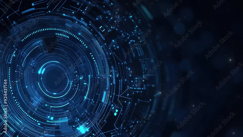 Poster abstract futuristic background with digital technology elements and circles. digital network connect