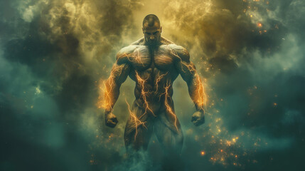 Fantasy-themed image of a muscular warrior