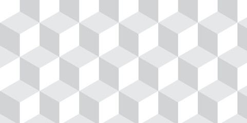 Minimal abstract white and gray background from cubes vector art. Geometric tiles and mosaic creative stylish seamless pattern block cube background. minimal hexagon Cubes mosaic shape vector design