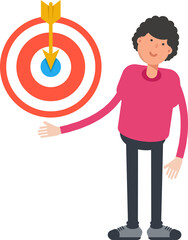 Man Character Holding Dart
