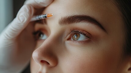 Obraz premium Gentle Cosmetic Procedure on Patient's Face