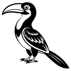 Great hornbill with art vector