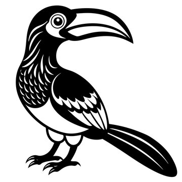 recommend clip art: Great hornbill with art vector
