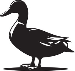 Duck silhouette vector art illustration.