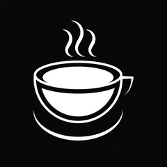 coffee cup icon vector isolated on black background. coffee cup logo  vector illustration