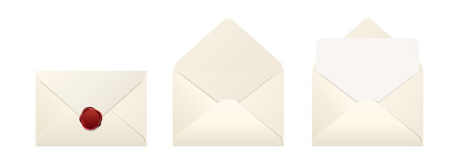 Illustration of a white envelope and invitation