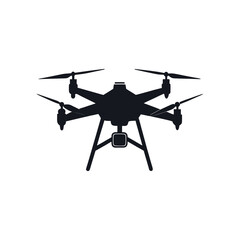 drone vector art silhouette logo icon minimal design template black and white 