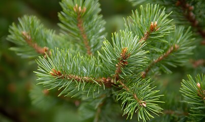 A pine tree with green leaves, Generative AI