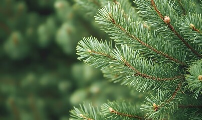 A pine tree with green leaves, Generative AI