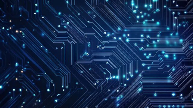 Abstract blue circuit board background. Abstract technology background. High technology and digital network. Futuristic hi-tech. High tech connection network pattern. Digital circuit board. 